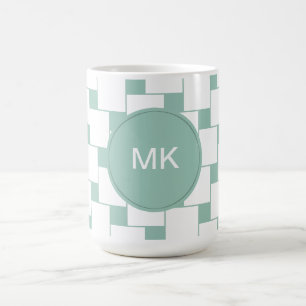 Roligt Vävda fyrkanter Mint-Grönt Kaffemugg