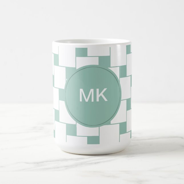 Roligt Vävda fyrkanter Mint-Grönt Kaffemugg (Center)