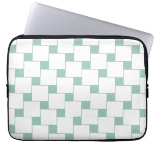 Roligt Vävda fyrkanter Mint-Grönt Laptop Sleeve