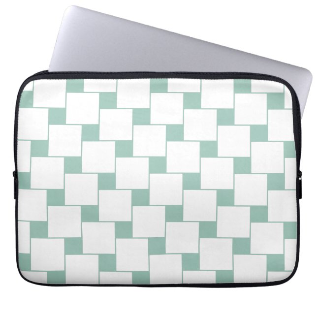 Roligt Vävda fyrkanter Mint-Grönt Laptop Sleeve (Framsidan)