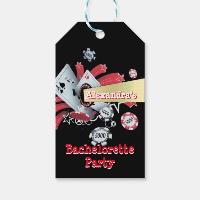 Roligt Vegas poker casino chip bachelorette Party Presentetikett (Framsidan)