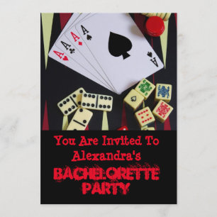 Roligt Vegas stil-spel med bachelorette-fest Inbjudningar