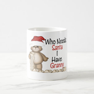 Roligt vem behöver den Santa grannyen Kaffemugg