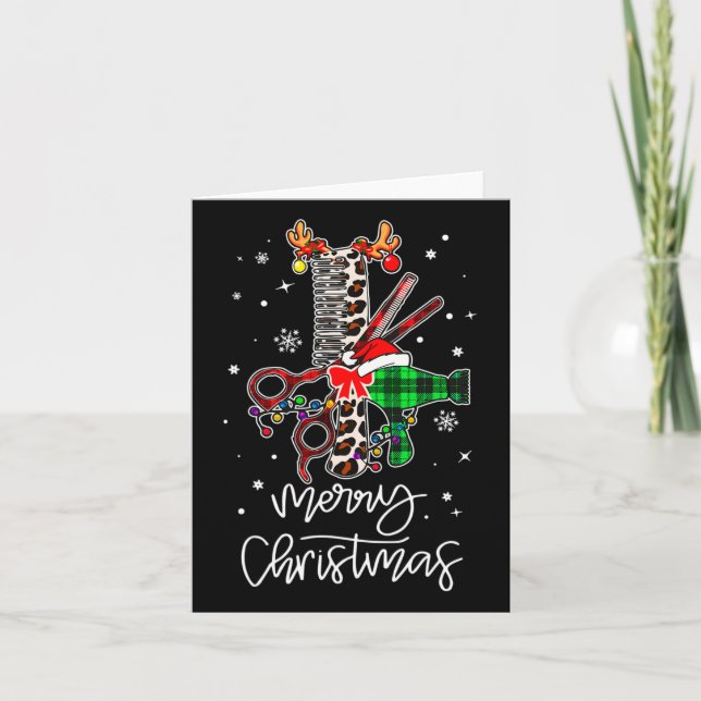 Roligt Verktyg Hairdresser Barber God jul Hairst Kort (Framsida)