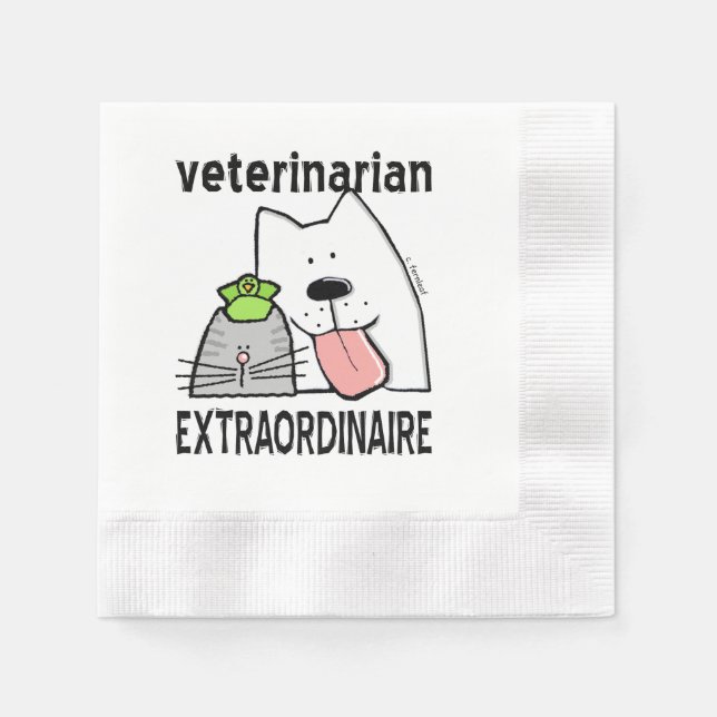 Roligt Veterinär Extraordinaire Pappersservett (Framsidan)
