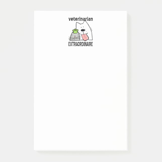 Roligt Veterinär Extraordinaire Post-it Block (Framsida)