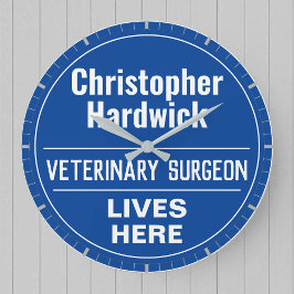 Roligt Veterinary Surgeon Wall Plaque Stil Stor Klocka