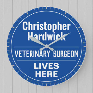 Roligt Veterinary Surgeon Wall Plaque Stil Stor Klocka