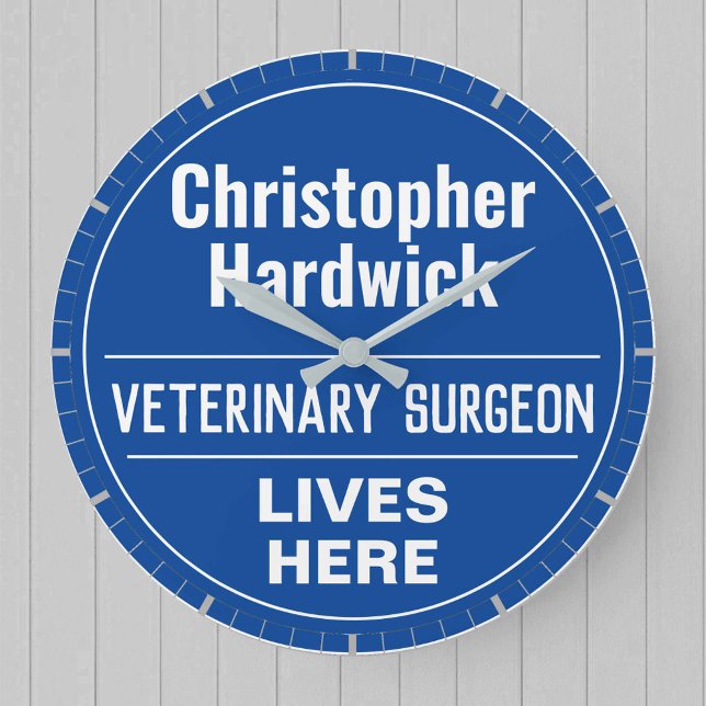 Roligt Veterinary Surgeon Wall Plaque Stil Stor Klocka (Skapare uppladdad)