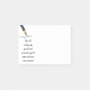 Roligt Vi kommer att missa dig citera Memine Humor Post-it Block