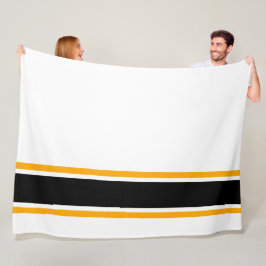 Roligt Vibrant Black Gult Rand White Background Fleecefilt