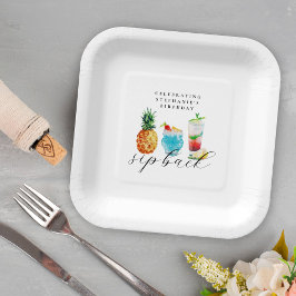 Roligt Vibrant Blue Summer Cocktails Födelsedagsfe