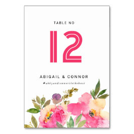 Roligt Vibrant Violet Fuchsia Blommigt Bordsnummer