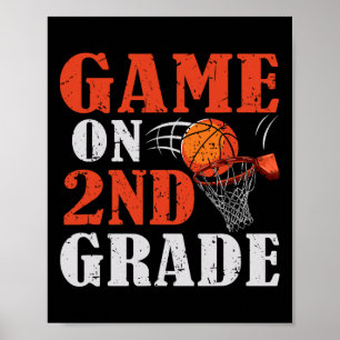 Roligt vid andra Klass-basketbollen Back to school Poster