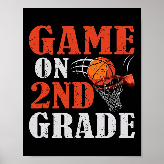 Roligt vid andra Klass-basketbollen Back to school Poster (Framsidan)