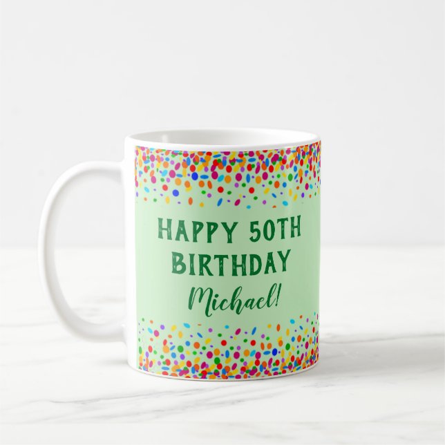 Roligt vid födelsedag Färgfull konfetti Kaffemugg (Vänster)
