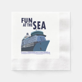 Roligt vid Frakten Party vid havsområdet Pappersservett