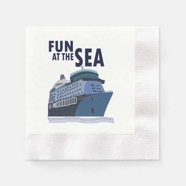 Roligt vid Frakten Party vid havsområdet Pappersservett (Framsidan)