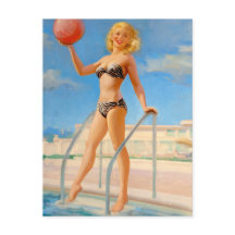 Roligt vid Swimming Bassäng Pin Up