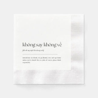 Roligt Vietnam Drinking Phrase Cocktail Napkin 01 Pappersservett