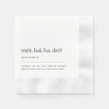 Roligt Vietnam Drinking Phrase Cocktail Napkin 02