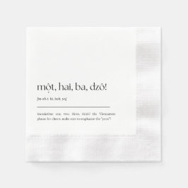 Roligt Vietnam Drinking Phrase Cocktail Napkin 02 Pappersservett