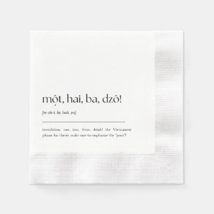 Roligt Vietnam Drinking Phrase Cocktail Napkin 02 Pappersservett