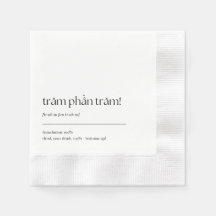 Roligt Vietnam Drinking Phrase Cocktail Napkin 03