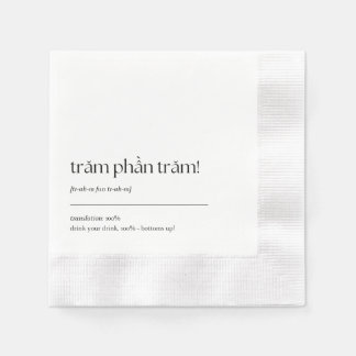 Roligt Vietnam Drinking Phrase Cocktail Napkin 03 Pappersservett
