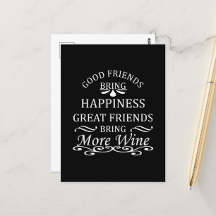 roligt vin-citat för vänner vykort