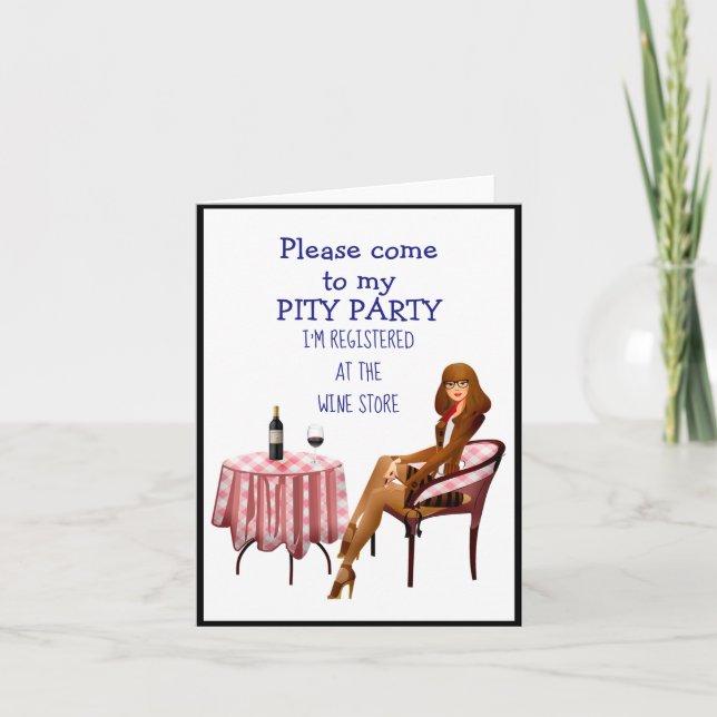 Roligt vin över backen break up födelsedag kort (Framsida)