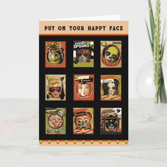 Roligt Vintage Halloween-kort Kort (Framsida)