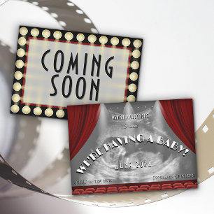 Roligt Vintage Movie Marquee Baby Ultrasound Photo Meddelande