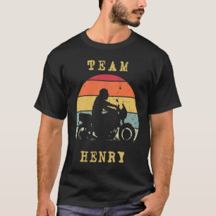 Roligt Vintage Retro Sunset Henry Motorcycle Rider T Shirt