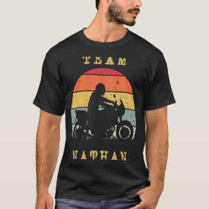 Roligt Vintage Retro Sunset Nathan Motorcycle Ride T Shirt