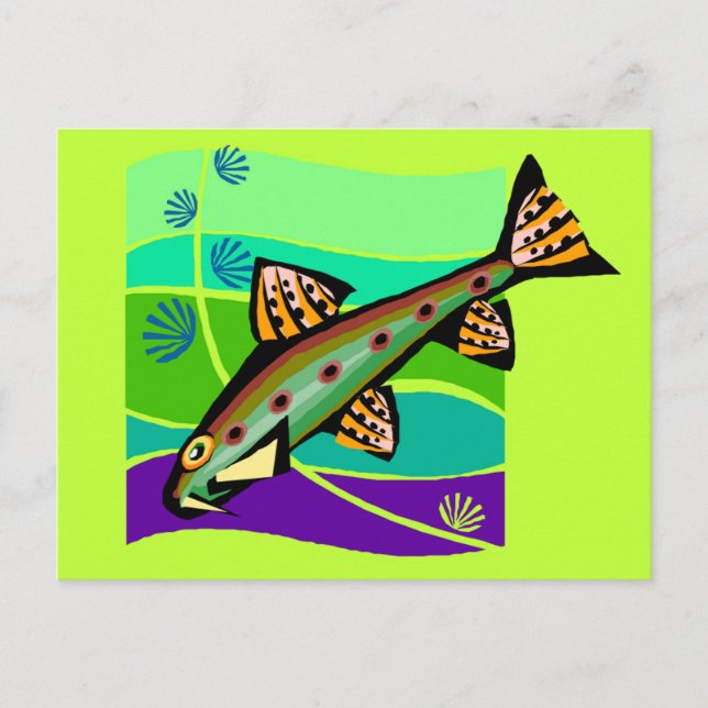 Roligt Vintage Retro Tropical Fish Vykort (Framsida)