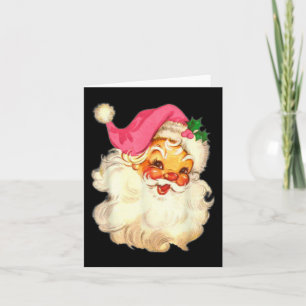 Roligt Vintage Rosa Jultomten Rosa juldesign Kort