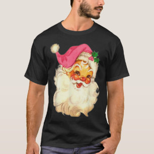 Roligt Vintage Rosa Jultomten Rosa juldesign T Shirt