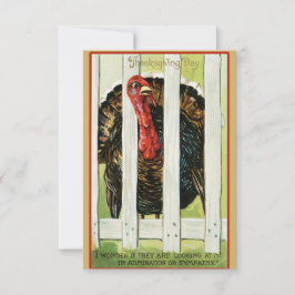 Roligt Vintage Thanksgiving Turkiet Friendsgiving Inbjudningar