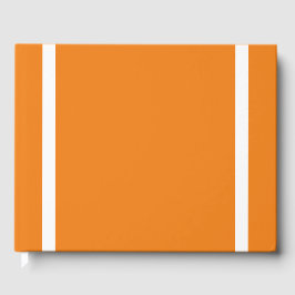 Roligt Vita Lodrät Kant Rand på Bright Orange Gästböcker