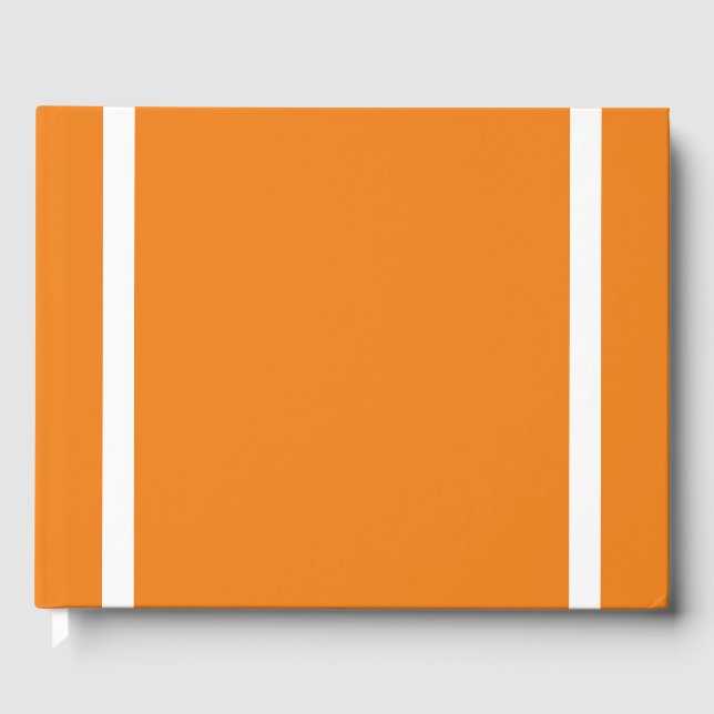 Roligt Vita Lodrät Kant Rand på Bright Orange Gästböcker (Framsida)