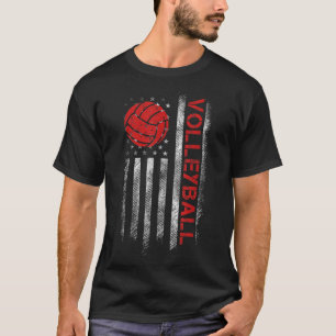 Roligt Volleyball Design För manar Kvinnor USA Pat T Shirt