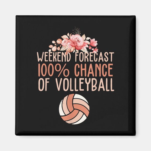 Roligt Volleyball Helg Prorecast Volleyball Boho F Magnet (Framsidan)