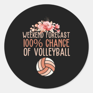 Roligt Volleyball Helg Prorecast Volleyball Boho F Runt Klistermärke