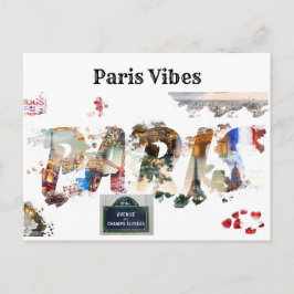 Roligt - vykort för historiska landmärken i Paris