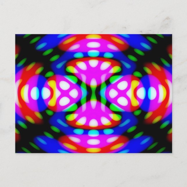 Roligt vykort, Psychedelic Neon Ljus Swirling Vykort (Framsida)