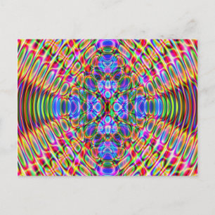 Roligt vykort, Psychedelic Trippy Red & Blue Desig Vykort