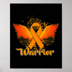 Roligt Warrior Orange Ribbon Gift Poster