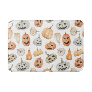 Roligt Watercolor Pumpkin Mönster Badrumsmatta