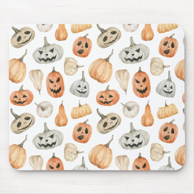 Roligt Watercolor Pumpkin Mönster Musmatta (Framsidan)